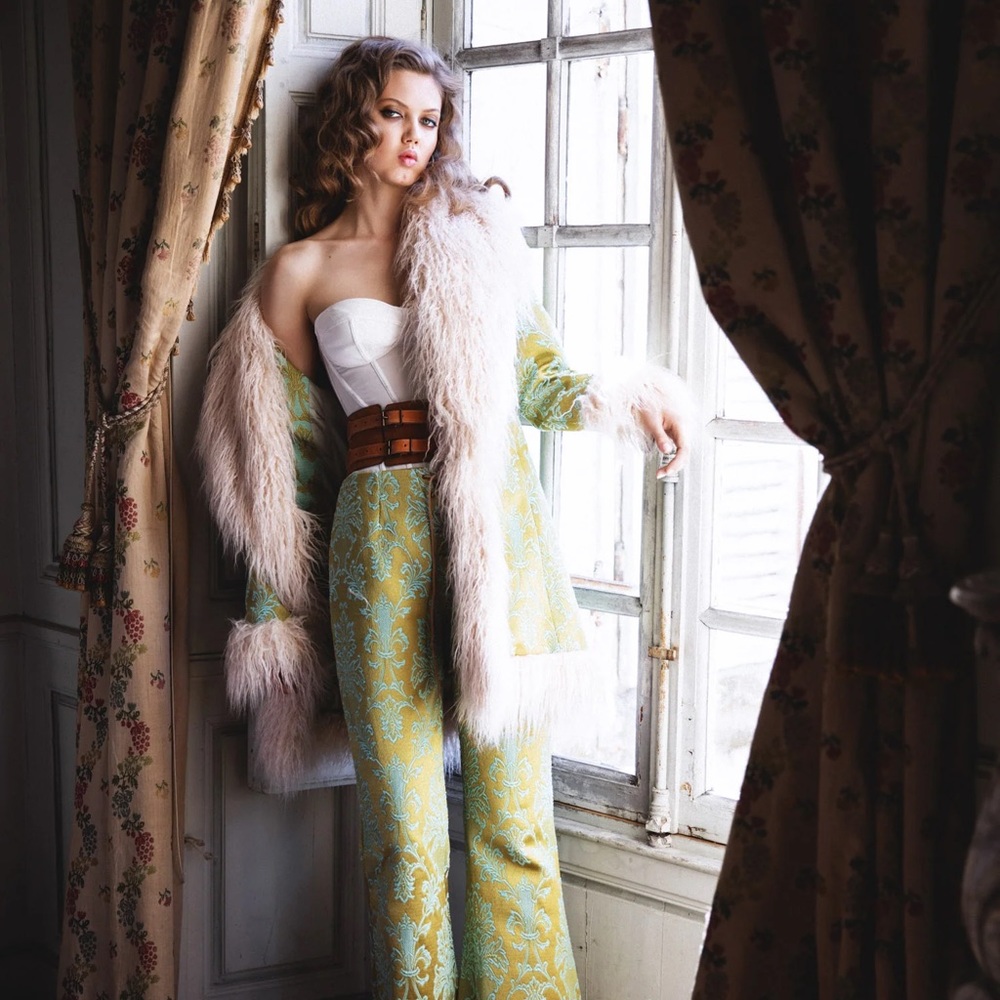 Spell & The Gypsy Collective Anastasia Brocade Faux Fur Coat M/L **never worn** - Picture 2 of 6